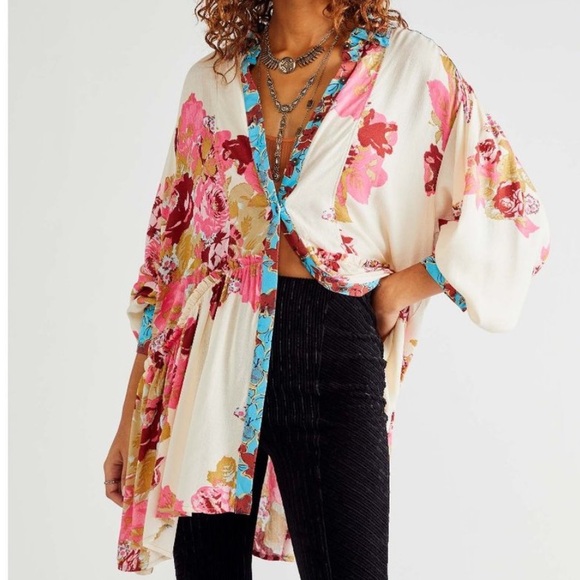 Free People Tops - HTF Like New Free People Brunch A Bunch blouse tunic multi mini dress?! size M
